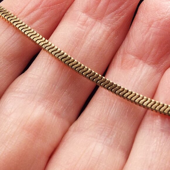 ANTIQUE SIMMONS GOLDFILLED SNAKE CHAIN DOG CLIP 15 1/2\